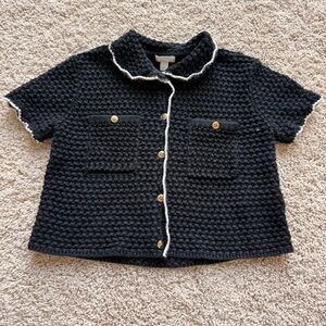 Crewcuts  Textured blouse with Ivory Trim